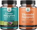 Bundle of Liver Cleanse Detox " Repair - Silymarin Milk Thistle Dandelion Root, Beetroot & Artichoke Extract " Thyroid Support - L Tyrosine, Bladderwrack, Selenium " Ashwagandha for Hormone Balance