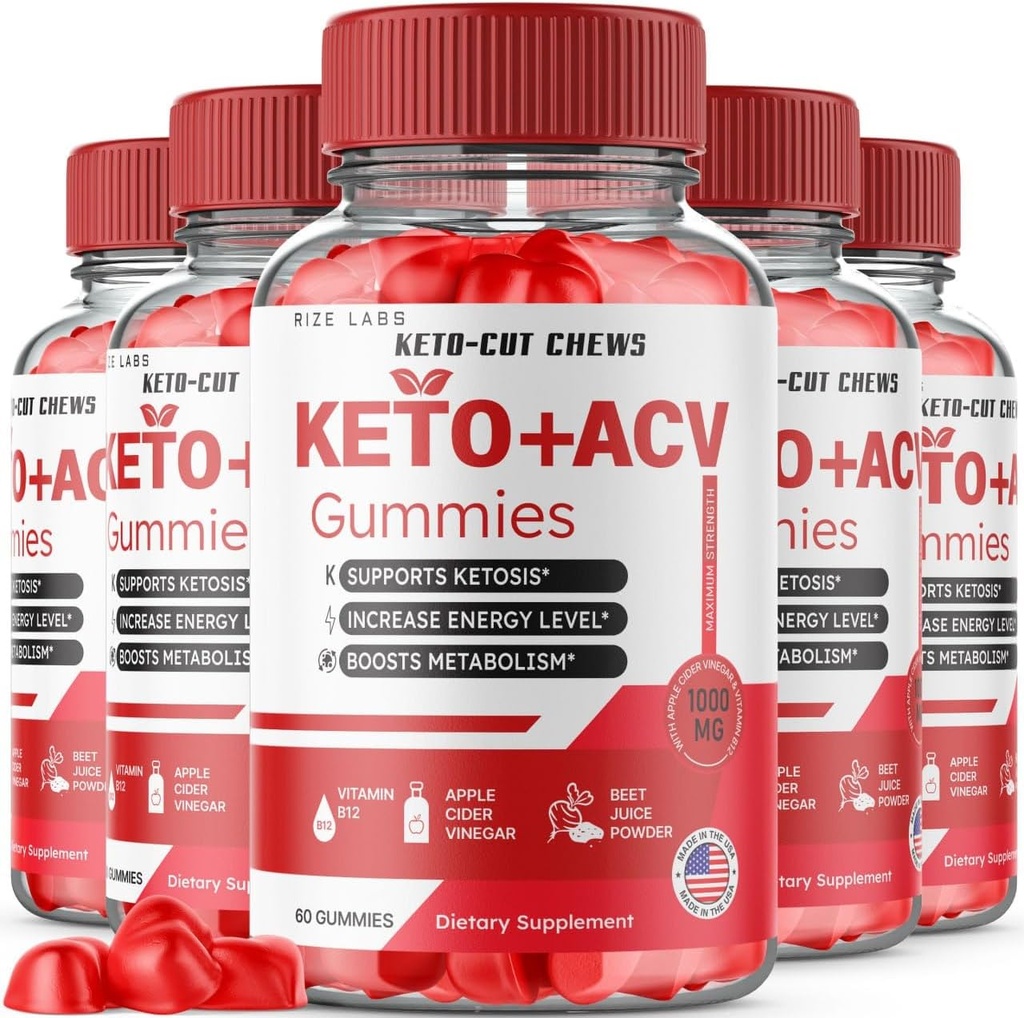 (5 Pack) Keto-Cut Chews ACV Gummies - Keto-Cut Chews Premium Keto ACV for Advanced Weight Loss, Keto + ACV Gummy, Keto Cut Chews Maximum Strength Supplement, KetoCut Chews Reviews (300 Gummies)