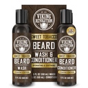 Vikingo Revolucion Beard Wash and Beard Conditioner for Hombres with Argan Oil and Jojoba Oil - Beard Softener and Strengtheninger Beard Care Beard Shampoo and Conditioner with Beard Oil (5oz, Sweet Tobacco)