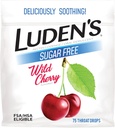 Luden's Sore Throat Relief Lozenges for Minor Everyday Irritation & Dry Mouth, Sugar Free Wild Cherry Flavored Drops, 75 Conde