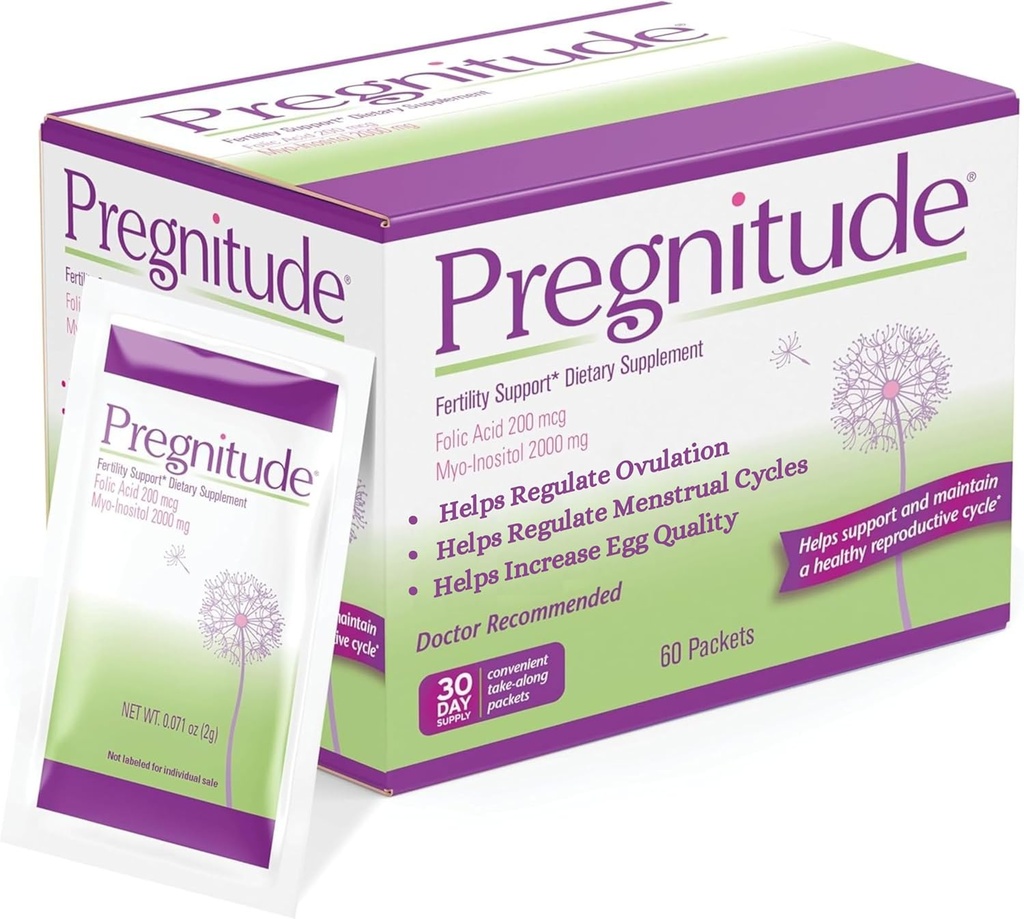 Pregnitud Apoyo a la Fertilidad Reproductiva - Ayuda a promover la Ovulación Regular - Ciclos Menstruales y Aumentar la Calidad de Huevos - 30 Day Supply 60 Packets
