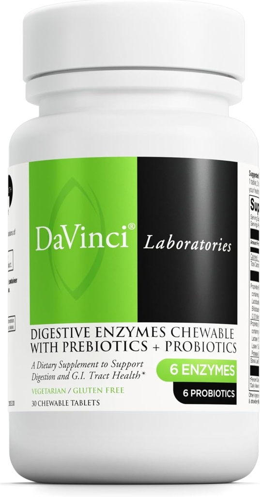 DAVINCI - Mega Probiótico ND con Enzimas Digestivos Chewable - 30 Tablas Chewable