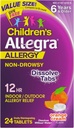 Alivio de Alergia de 12 horas Alivio de Alergia Oral Disolver Tabletas, Medicina de Indoor y Alergia al aire libre, 30 mg Fexofenadine HCI Antihistamina para niños, Orange Cream Flavor, 24-Count