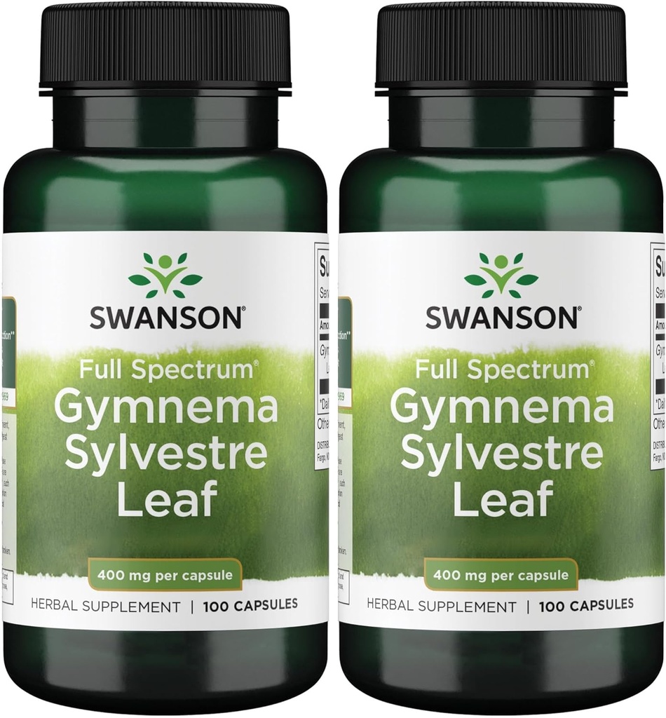 Swanson Full Spectrum Gymnema Sylvestre Leaf - Tradicional hierba ayurvédica - (100 cápsulas) (2 Pack)