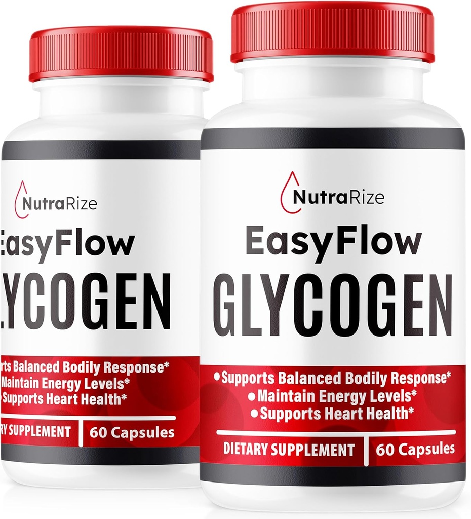NutraRize (2 Pack) Easy Flow Glycogen, EasyFlow Glycogen Support Capsules, Easy Flow Glyco Optimizer, Official EasyFlow Glyco Optimiser Caps, Easy Flow Detox Cleanse, Easy Flow Glycol (120 cápsulas)