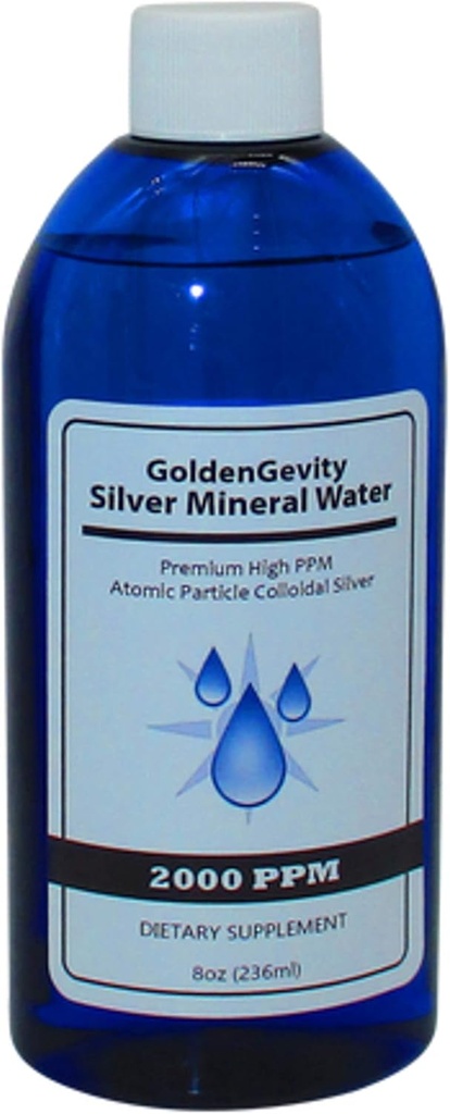 2000 PPM Bioactive Atomic Colloidal Silver, 8 oz ← Non-Toxic, Non-GMO Trace Mineral Immune Support Suplemento