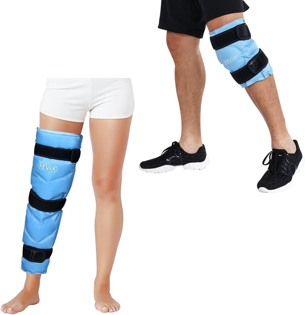 Agarre de hielo de rodilla REVIX para lesiones Agarre de hielo grueso y reutilizable para la pierna, la cadera, la capa, la rodilla y la espinilla brillante