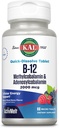 KAL Vitamina B12 Methylcobalamin y Adenosylcobalamin 2000 mcg ActivMelt, B12 Energy Supplements, Metabolism, Nerve, Red Blood Cell Support, High Absorption, Natural Berry, 60 Serv, 60 Micro Tablets