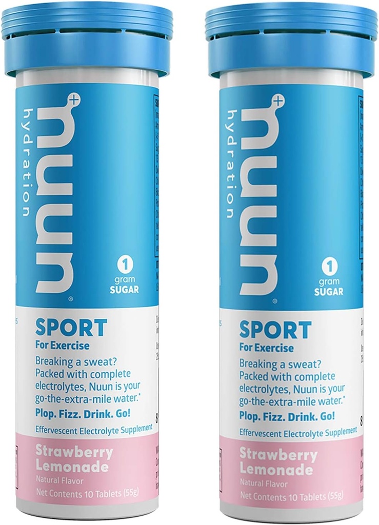 Nuun Hydration: Strawberry Lemonade Electrolyte Drink Tablets (2 Tubes de 10 Tabs)