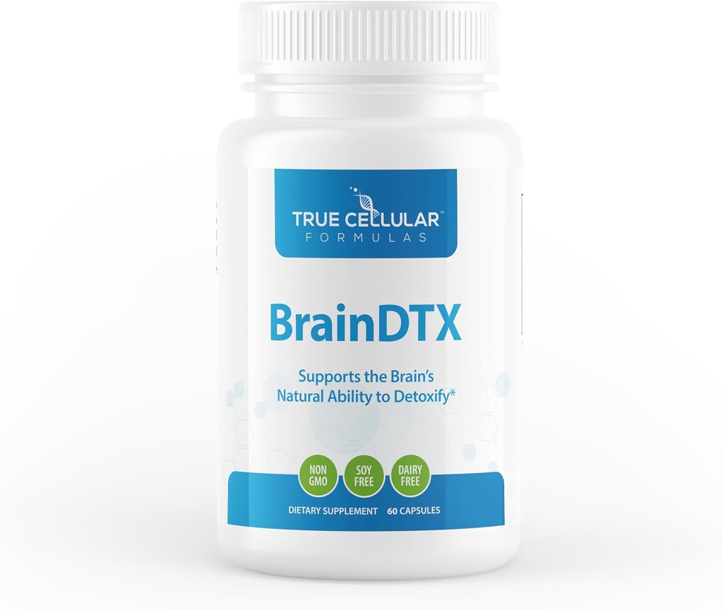 BrainDTX - apoya la función cognitiva, Focus " Mental Clarity - promueve el pensamiento claro " Memoria - con ácido lipoico alfa " Biotina - soporte antioxidante - 60 cápsulas