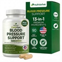 Nutravive Blood Pressure Support Supplement – Natural Heart " Circulation Support with Hawthorn, Garlic, Olive Leaf, Hibiscus " B12 – USA Made, GMP Facility - 90 Capsules