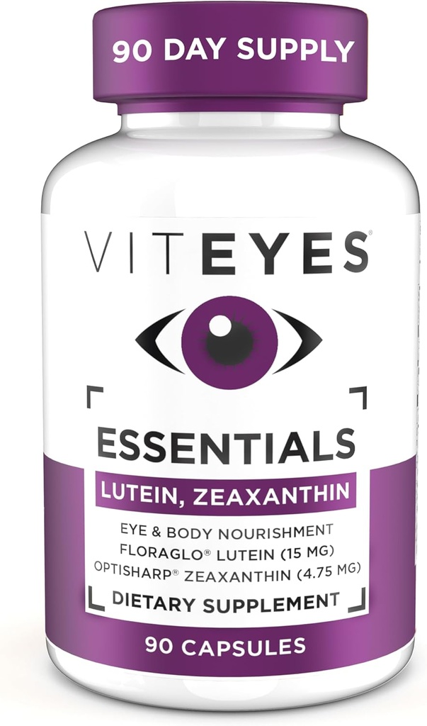 Viteyes Essentials Eye Health Suplemento dietético, Lutein " Zeaxanthin para soporte Macular, 90 cápsulas
