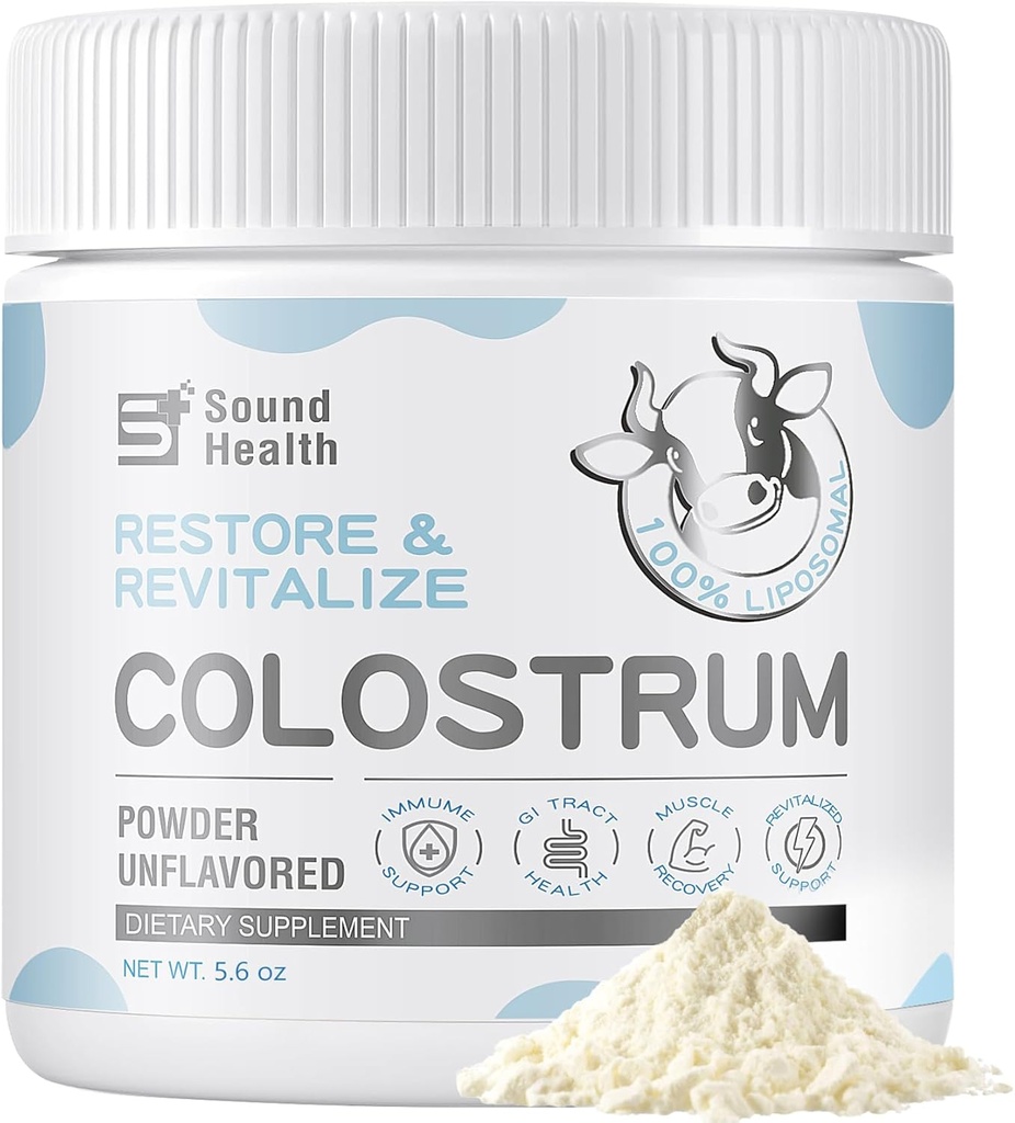 Colostrum Suplemento Polvo para Humanos - Suplemento de Colostrum de Bovino Orgánico para Salud Gut, Crecimiento del Cabello, Apoyo Inmunitario - Desarrollado (73 Servimientos)