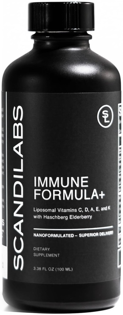 Immune Formula+ 7-in-1 Liposomal Wellness Blend with Powerful Antioxidants, Vitamins C, D, A, E, K1, K2, and Elderberry ← Vegan
