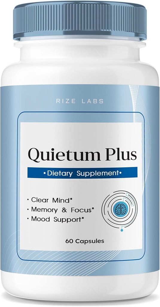 rize labs - Quietum Plus Tinnitus Relief Capsules Supplement, Advanced Formula Reduce Ear Ring, Pills to Support Hearing Function (60 Capsules)