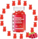Magnesio Glycinate Gummies 400mg,Magnesium l-Threonate 200mg Gummie, Magnesio Chelatado y Complejo de Potasio Suplemento de Apoyo Memoria,Mood y sueño,(60 Magnesium Gummies,Raspberry Flavor)