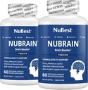 NuBrain Booster - Suplemento Cerebro para Booster de Cerebro, Memoria, Focus &amp; Clarity Support with St. John’s Wort, Ginkgo Biloba, Bacopa &amp; More ← Pack 2