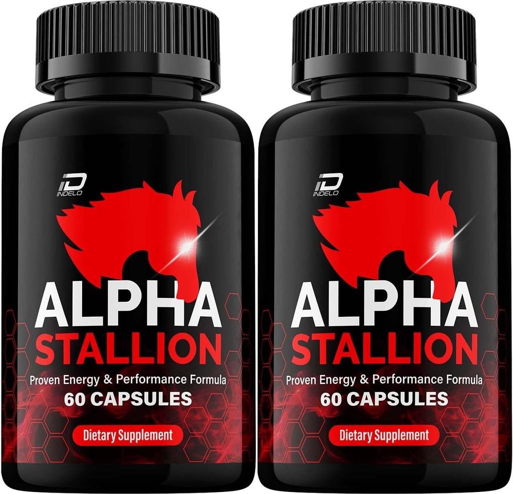 Alpha Stallion Pills Official Fórmula - AlphaStallion Capsules High Performance Fórmula - Maximum Strength, Alpha Stallion All-Natural Fórmula, StallionAlpha Reseñas (2 Pack - 120 Capsules)