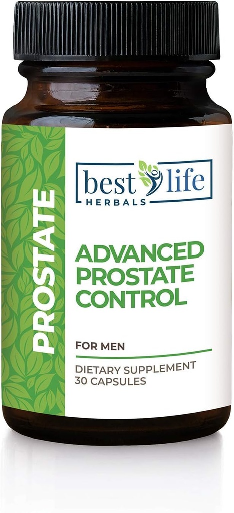 Mejor vida Herbals Advanced Prostate Control Suplemento con Saw Palmetto para Hombres Experimentando Prostata Ampliada, Frecuente Urination, Overactive Bladder -1 Bottle