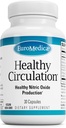 EuroMedica Healthy Circulation - Suplemento dietético para el apoyo a la circulación saludable - Healthy Blood Flow & Heart Function Aid - Non-GMO & Vegan Capsules - 30 cápsulas (30 servidos)