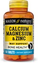 Magnesio de calcio natural Mason &amp; Zinc, 100 Tabletas