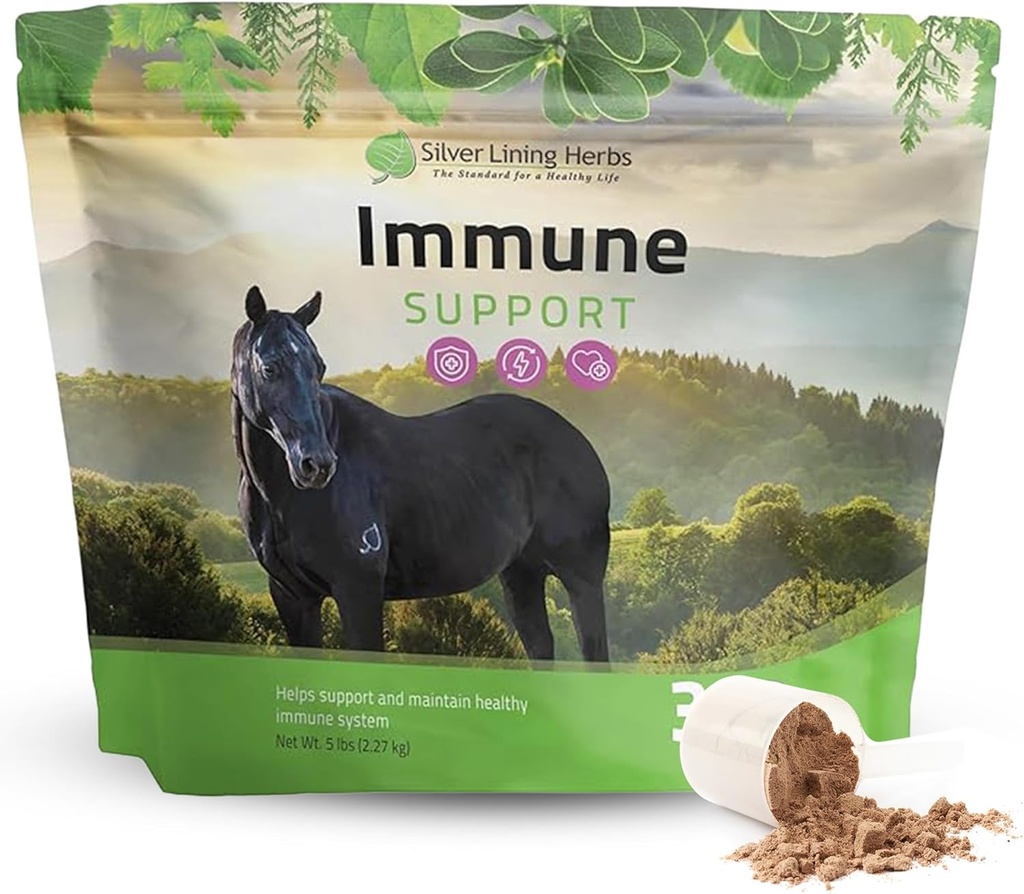 Herbs de forro de plata Apoyo inmunitario para caballos – Suplementos de caballos naturales para el sistema inmunitario, resistencia &amp; detox – Herbal Horse Health Fórmula – 5 lb (300 Servings)