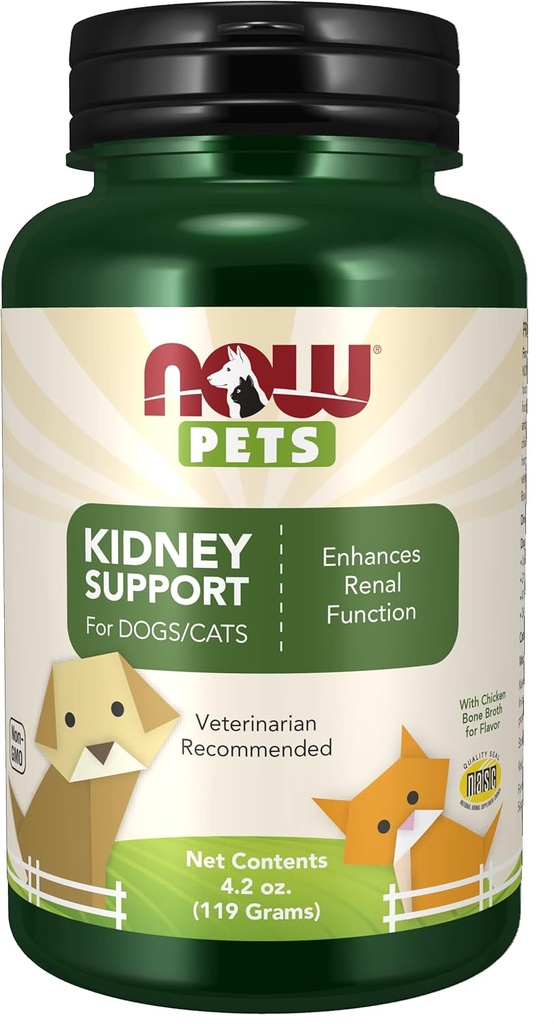 AHORA Foods Pet Health, Kidney Support Supplement, Formulated for Cats & Dogs, NASC Certificado, Polvo, 4.2-Once