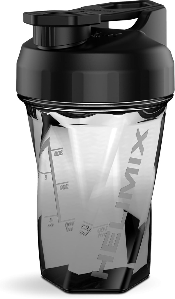 HELIMIX 1.5 Vortex Blender Shaker Bottle Holds Upto 20oz | No Blending Ball or Whisk | USA Made | Portable Pre Workout Whey Protein Drink Shaker Cup | Mixes Cocktails Smoothies Shakes | Top Rack Safe