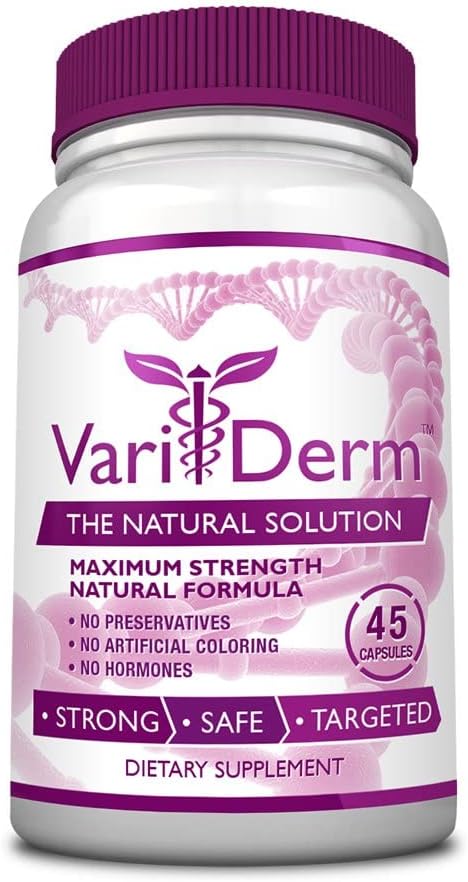 Varicose &amp; Spider Vein Supplement - Witch Hazel, Citrus Bioflavonoids - Vegan - 45 cápsulas - 1 botella