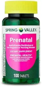Spring Valley Prenatal Multivitamin/Multimineral for Pregnant and Nursing Women Dietary Supplement Tablets, 100 Count +Sticker, Dri Store.