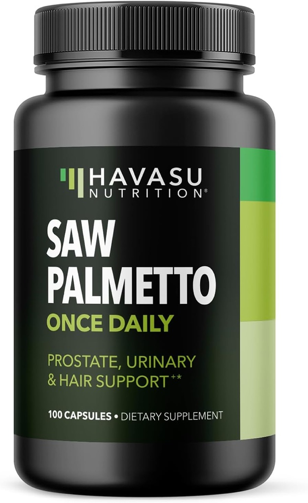 Saw Palmetto for Men Prostate Health Supplement to Promote Urinary Tract Function - 500mg Por Serving - 100 Cuenta - DHT Blocker Hair Vitamina - Vegan, Capsules no GMO, Más de 3 meses de suministro
