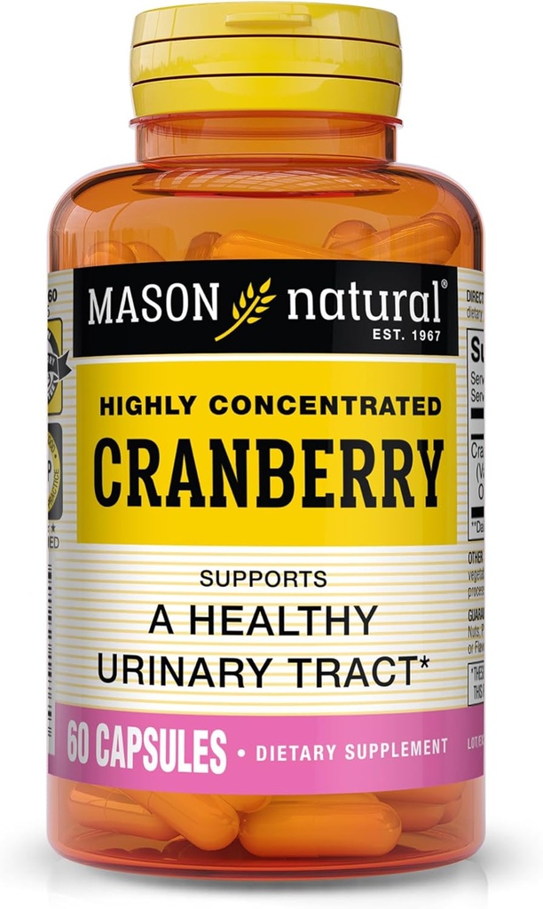 MASON NATURAL Cranberry Altamente Concentrado 900 mg, 1 Mes de Suministro, Antioxidante &amp; Salud Inmune, Apoyos Saludable t, 1 Pack