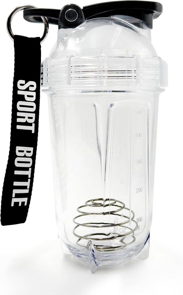 Blender Shaker Bottle, 500ml/16oz, Lavavajillas Caja fuerte, A prueba de afeitar, Portable Pre Workout Whey Protein Drink Cup, Mixes Cocktails Shakes, regalos para hombres mujeres, regalos de elefante blanco para adultos