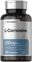 Horbäach L-Carnosine 500mg | 120 Capsule Supplement | Non-GMO & Gluten Free Powder Pills