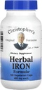 Fórmulas originales de Christopher Herbal Iron Fórmula, Iron Natural Support, 450 mg, 100 cápsulas vegetarianas