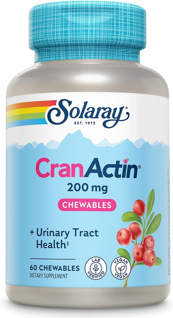 SOLARAY Cranactin 200 mg Chewable Tablets