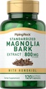 Piping Rock Magnolia Bark Extract 800mg  120 Capsules ← Suplemento herbal estandarizado Silencio con Honokiol ← Non-GMO, Gluten Free