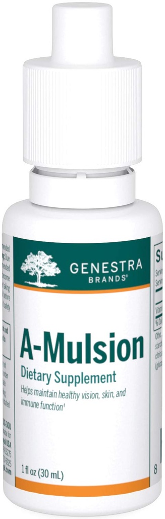 Genestra Marcas A-Mulsion ANTE Vitamina A Liquid to Support Immune System, Skin, Vision, Bones, and Teeth* TENIDO 1 Fl Oz ANTE Citrus Flavor