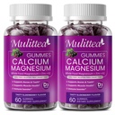 Calcio Magnesio Zinc Gummies with High Absorption Magnesium Glycinate 200mg, Potassium -Plant Calcium Supplement w/ D3 &amp; Sea Moss for Bone, Muscles, Calm Mood & Sleep Support- Kids &amp; adults (2 Pack)