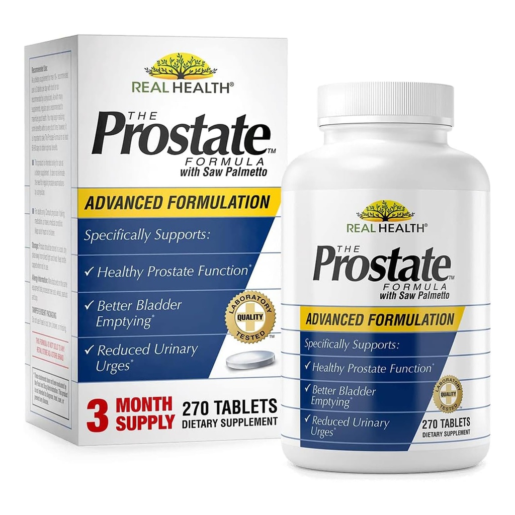 Salud Real La fórmula de la próstata - Suplementos de próstata para hombres, salud de próstata, alivio de próstata, Saw Palmetto para hombres, vitaminas de próstata - 270 conteo