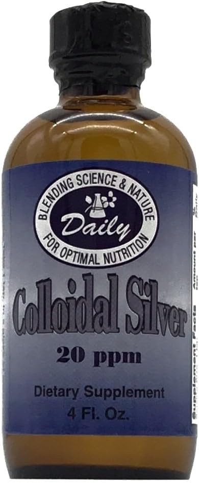 Fabricación diaria Colloidal Silver, 20 ppm (Food Grade) 4 fl oz