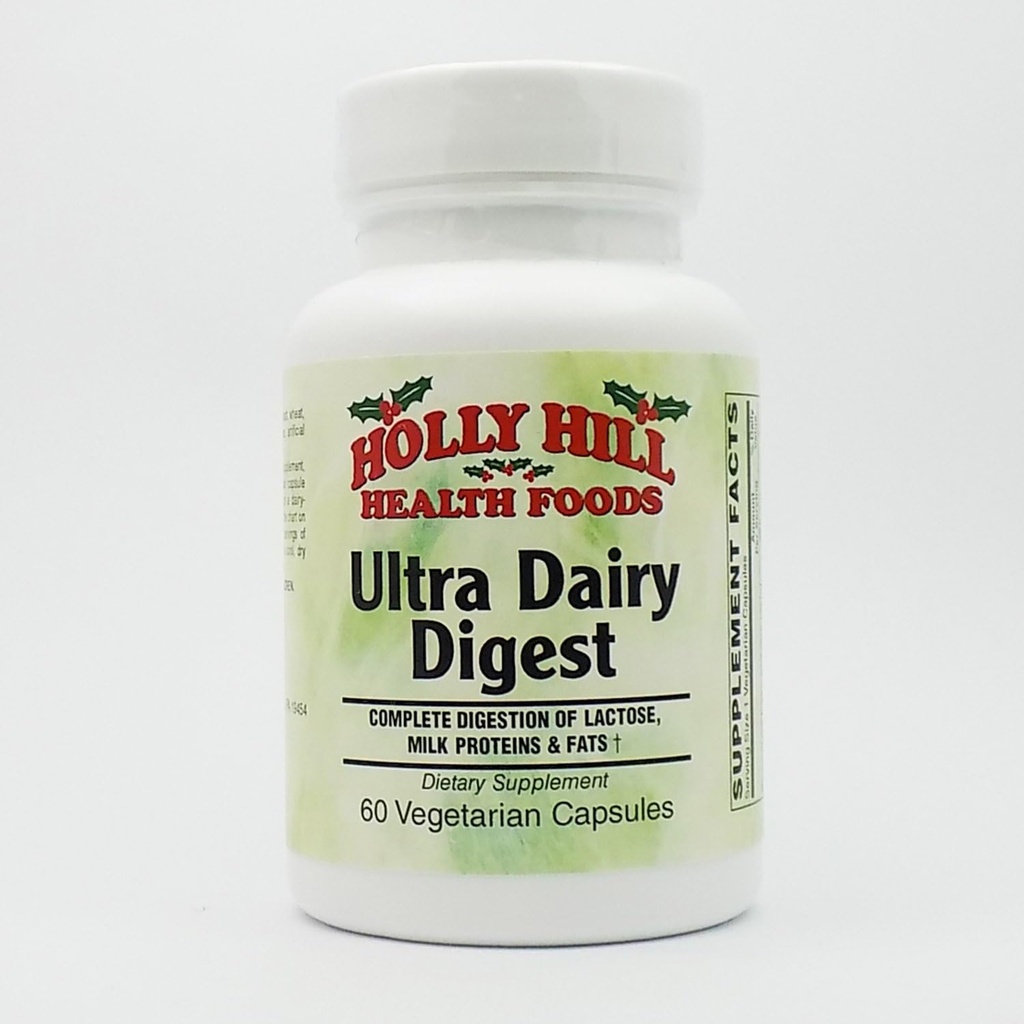 Holly Hill Health Foods, Ultra Dairy Digest, 60 cápsulas vegetarianas