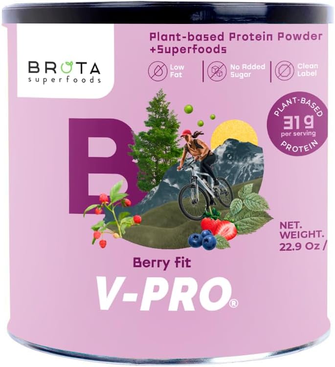 Polvo de proteína vegano - Proteína de base vegetal para la energía &amp; musculoso - Afeitado limpio en el sabor de Berry Blend