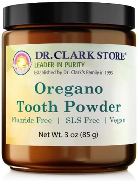 Dr. Clark Oregano Tooth Powder – 3oz, Natural Oral Health & Tooth Whitening Formula