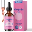 JoySpring Vitamin C and Zinc for Kids, Elderberry Liquid Supplement | Alcohol-Free Toddler Vitamin C | 3+ Years | (2 fl oz) 30 Servings