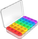 Daviky Weekly Pill Organizer 4 Times a Day, Pill Box 7 Day, Medicine Organizer Portable for Travel with Removable Individual Pill Case Pill Container to Hold Daily Vitamin, Supplement and Medication