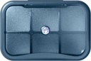 6 Organizador de píldoras de viaje, caja de pill pequeña para el futuro, caja de pill diaria de bolsillo Portable Medicine Pill Container, organizador semanal de vitamina Holder (Blue with Rhinestone)