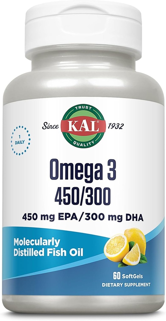 KAL 450/300 1280 Mg Omega 3, Lemon, 60 Conde