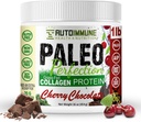Paleo Perfection Cherry Chocolate Grass Fed Beef Collagen Protein Powder sin Stevia - Paleo, Keto, SCD, AIP Protein Powder w / Apple Fiber, Carrot, Broccoli - 1lb Protein Powder &amp; Superfood Blend