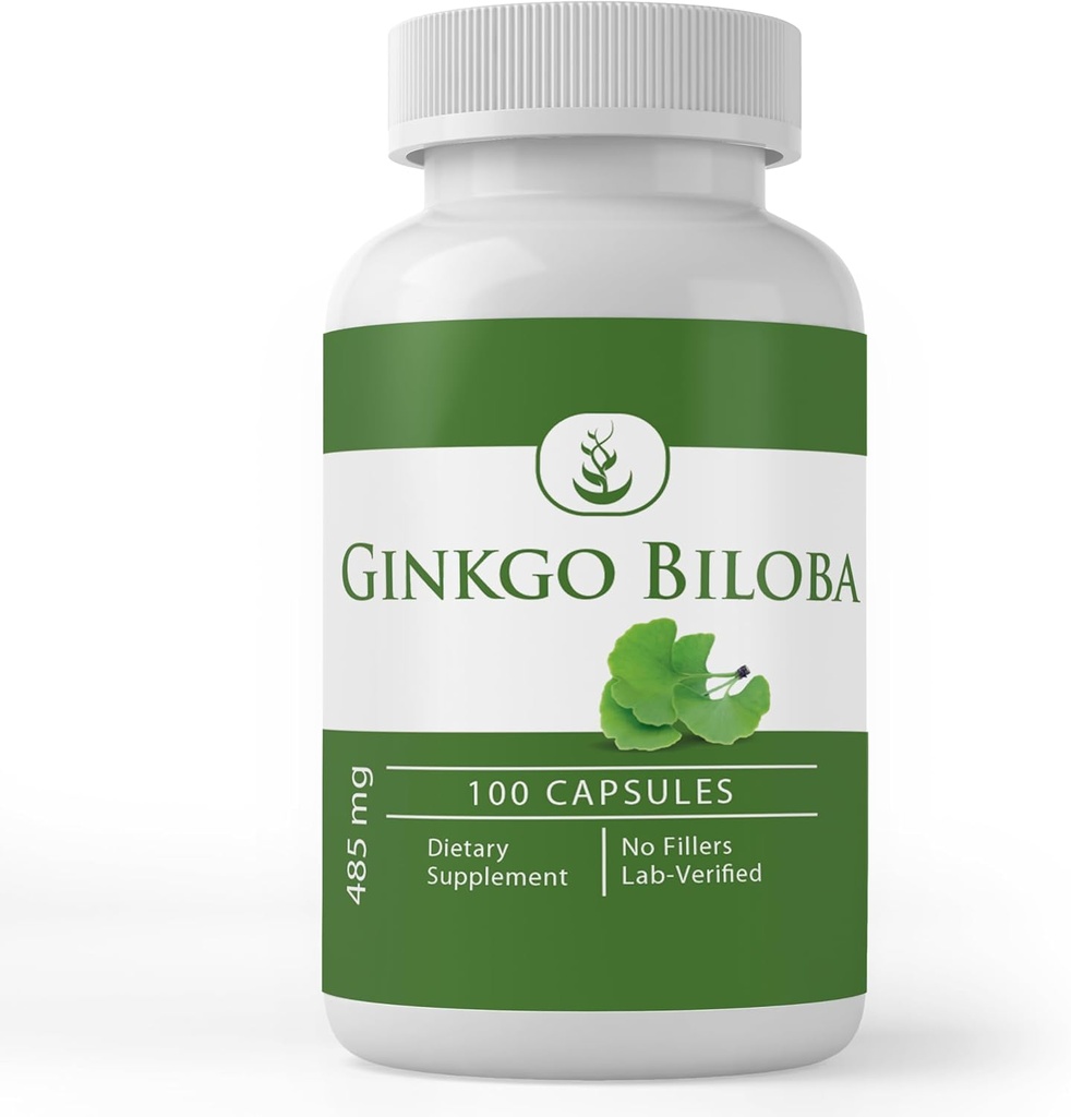 PURE ORIGINAL INGREDIENTES Ginkgo Biloba, (100 cápsulas) Siempre puro, sin aditivos ni artillería, Lab Verified